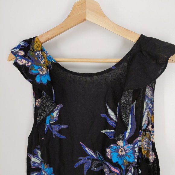 Free People Black Summer Tulum Linen Blend Tunic - Picture 3 of 7